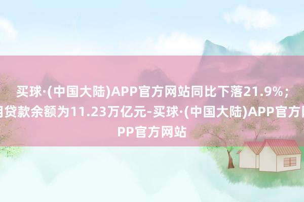 买球·(中国大陆)APP官方网站同比下落21.9%；录用贷款余额为11.23万亿元-买球·(中国大陆)APP官方网站